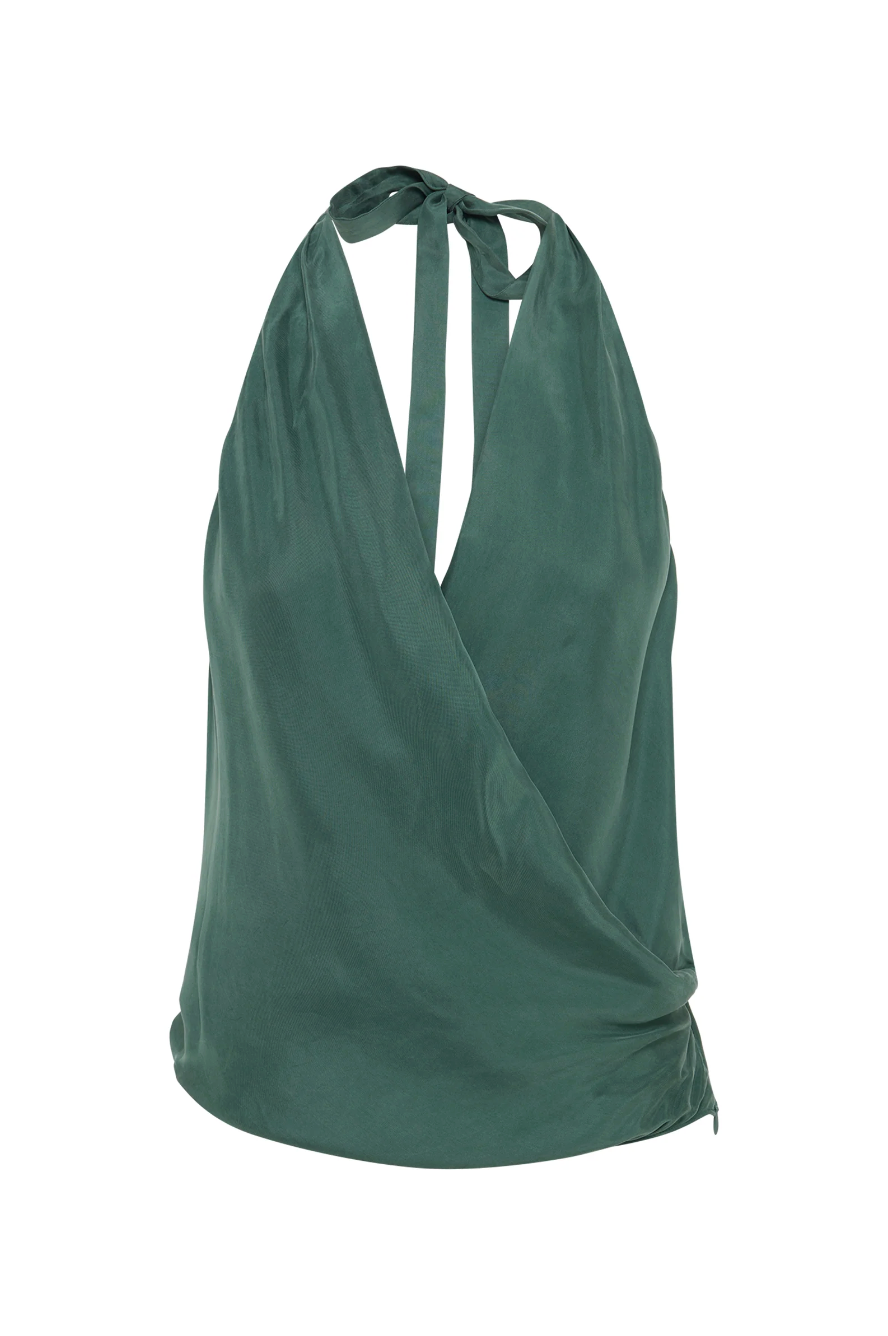 Leon Cupro Top - Emerald
