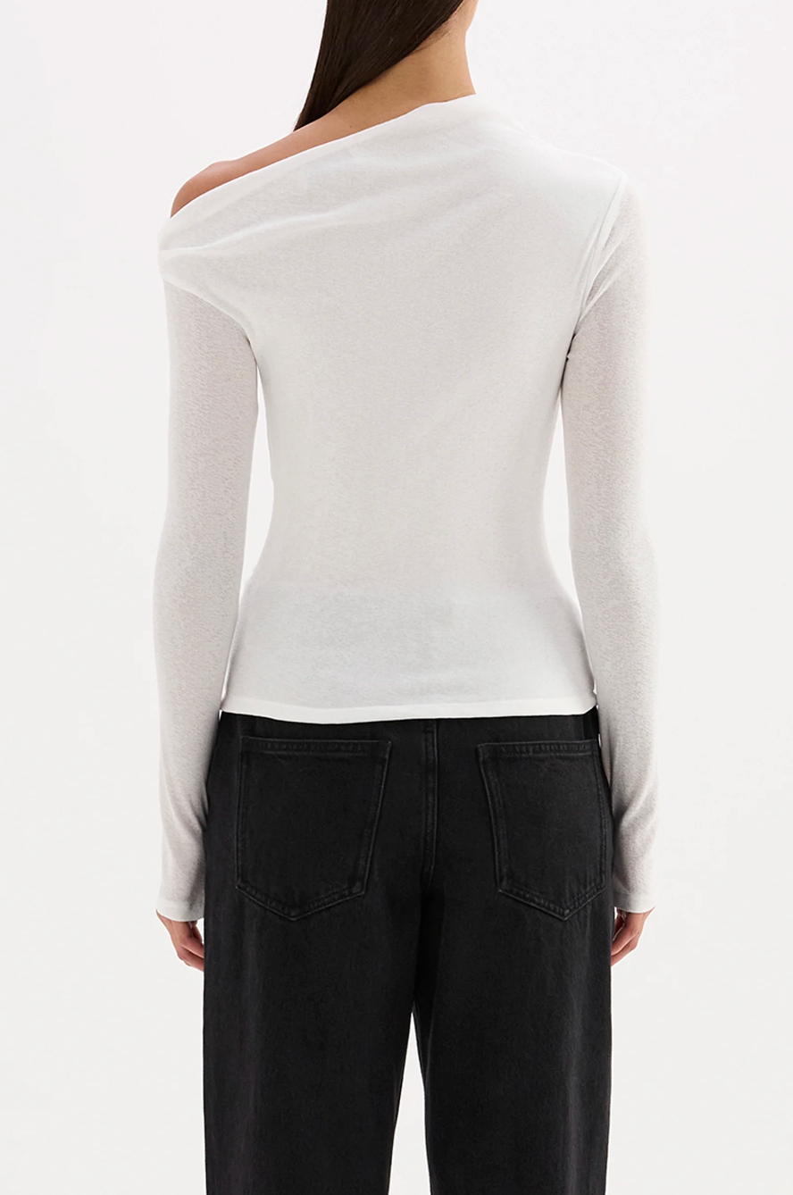 Rue Mesh Long Sleeve Top - Salt