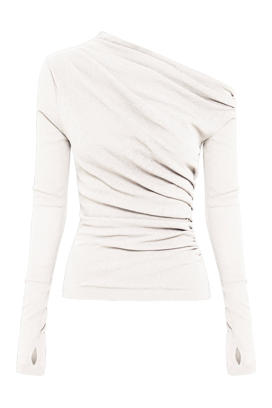 Rue Mesh Long Sleeve Top - Salt
