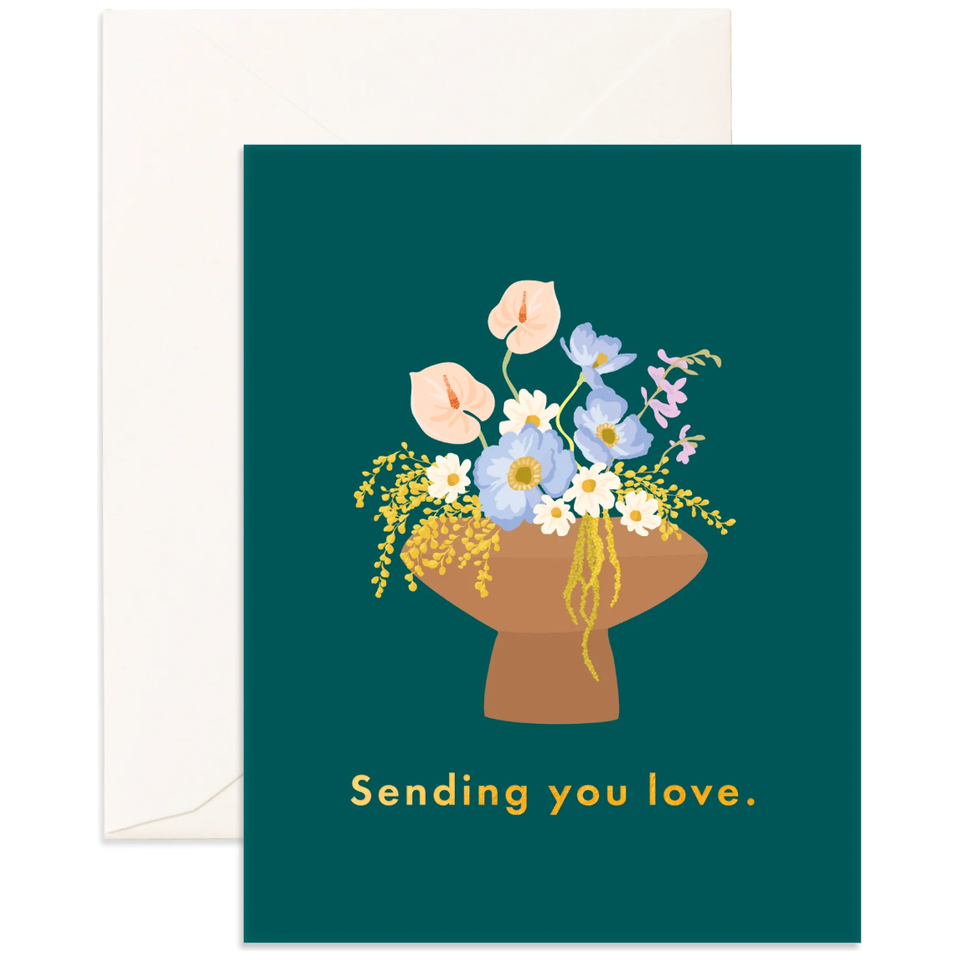 Fox & Fallow Sending You Love Vase Greeting Card