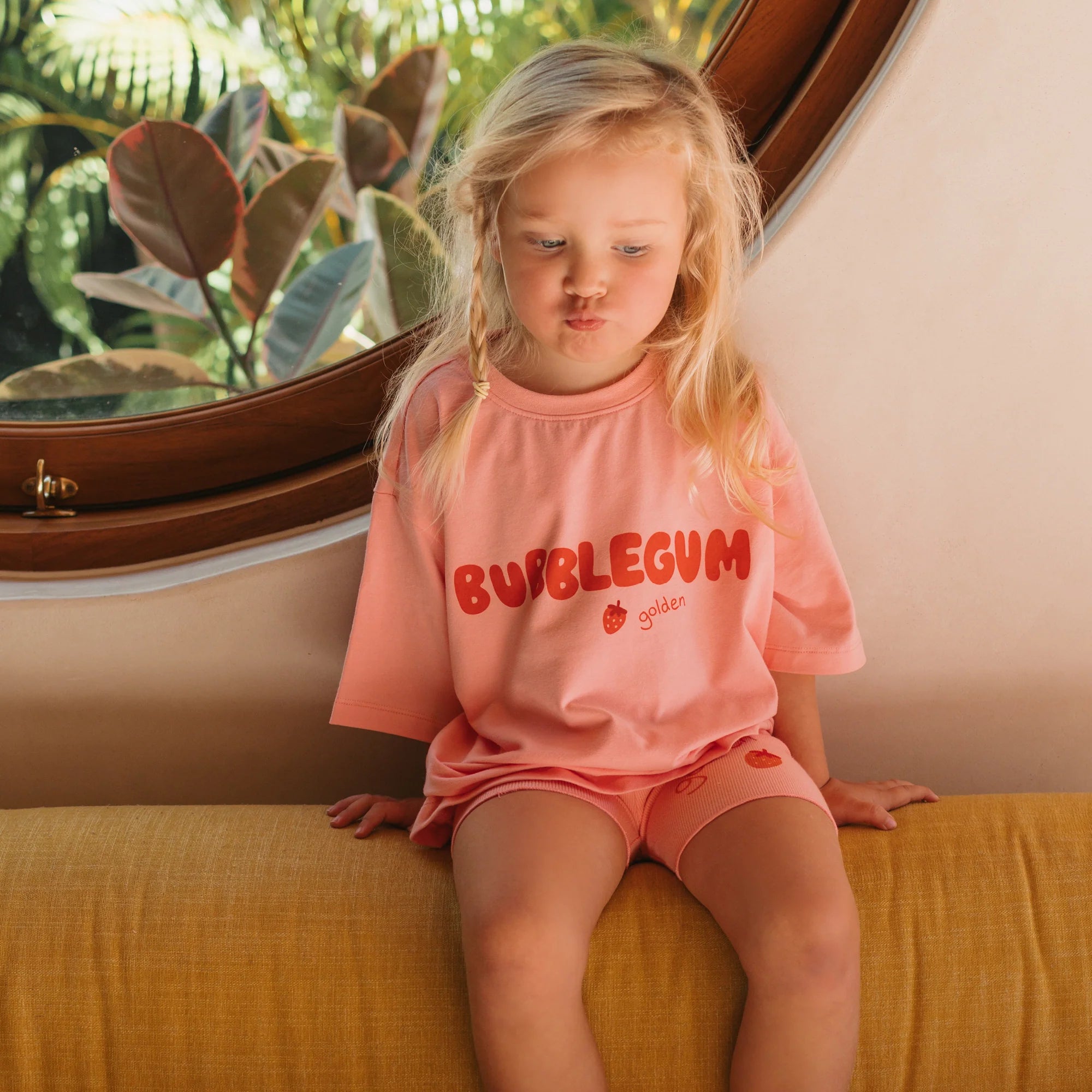 Bubblegum Mid Sleeve Tee - Pink Icing