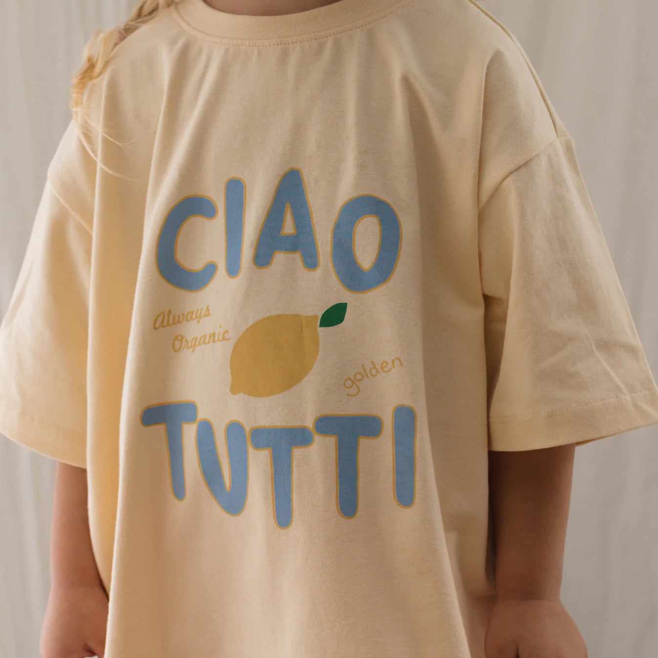Ciao Tutti Limone Mid Sleeve Tee - Vanilla Parfait