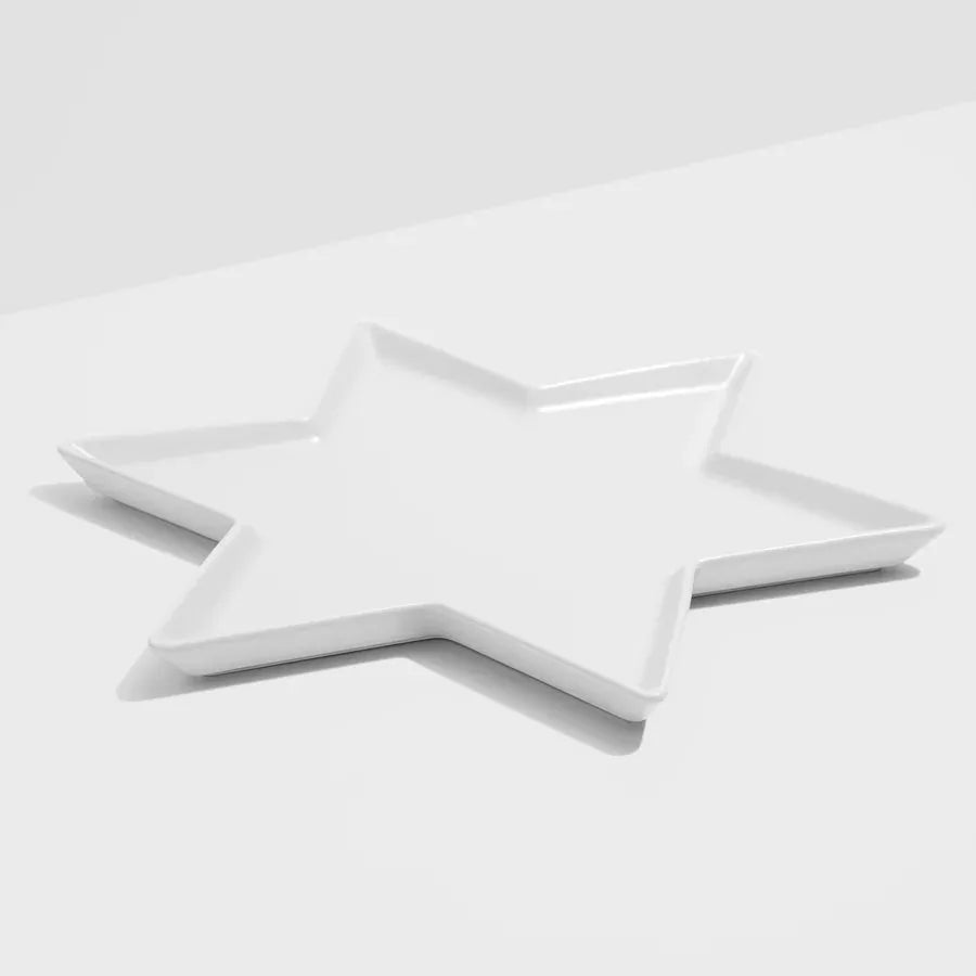 Fazeek Ceramic Star Platter - White