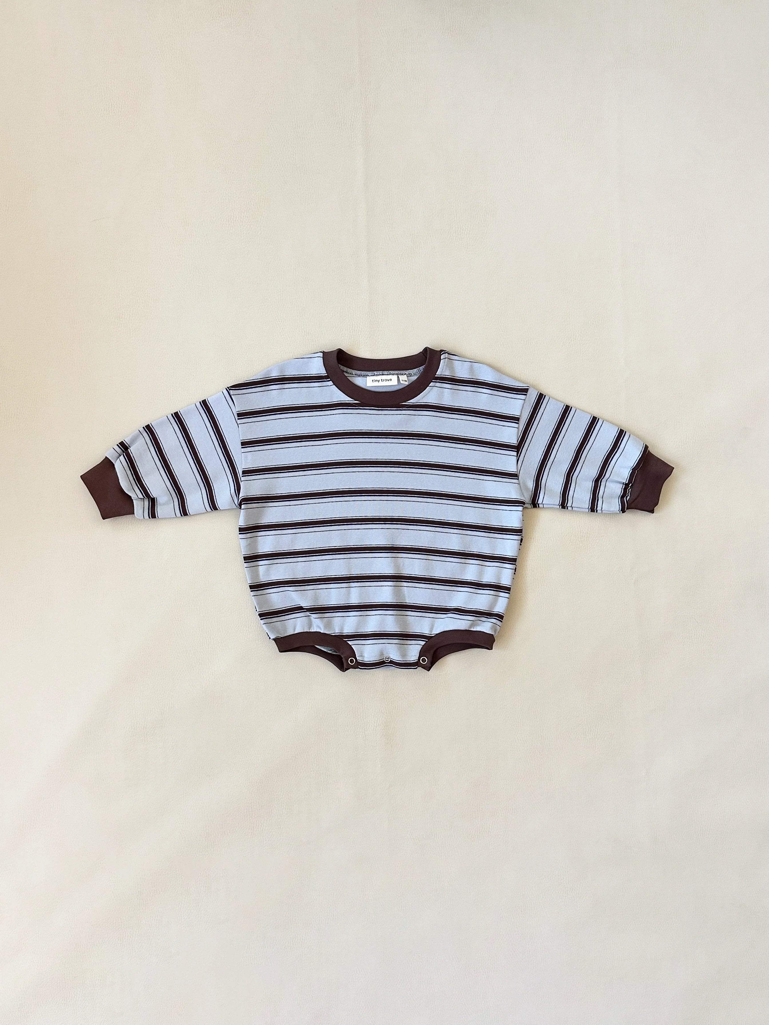 Mattie Stripe Cotton Bodysuit - Blue Stripe