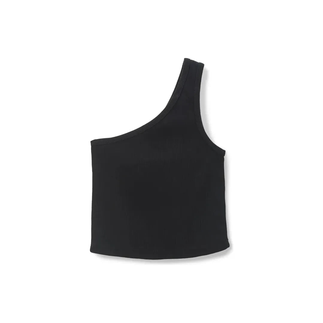 Call Me One Shoulder Rib Tank