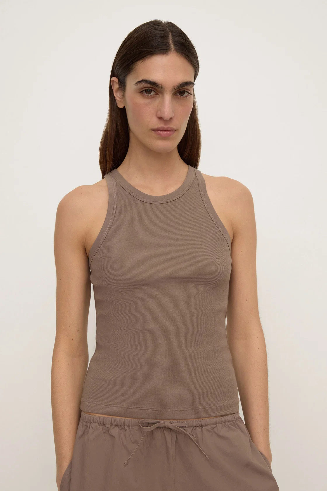 Tabitha Rib Tank – Dark Sand