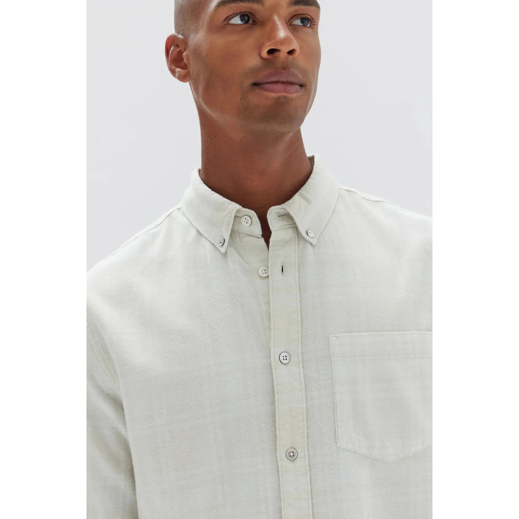Assembly Label Tanner Brushed Check Shirt - Limestone Check