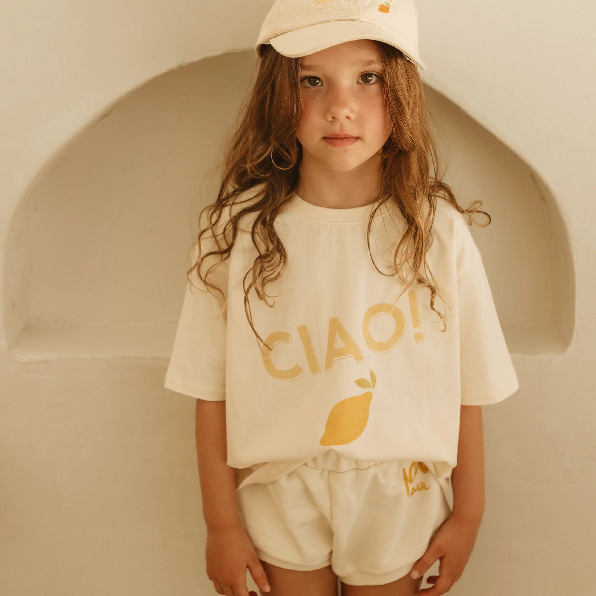 Ciao Mid Sleeve Tee - Buttercream