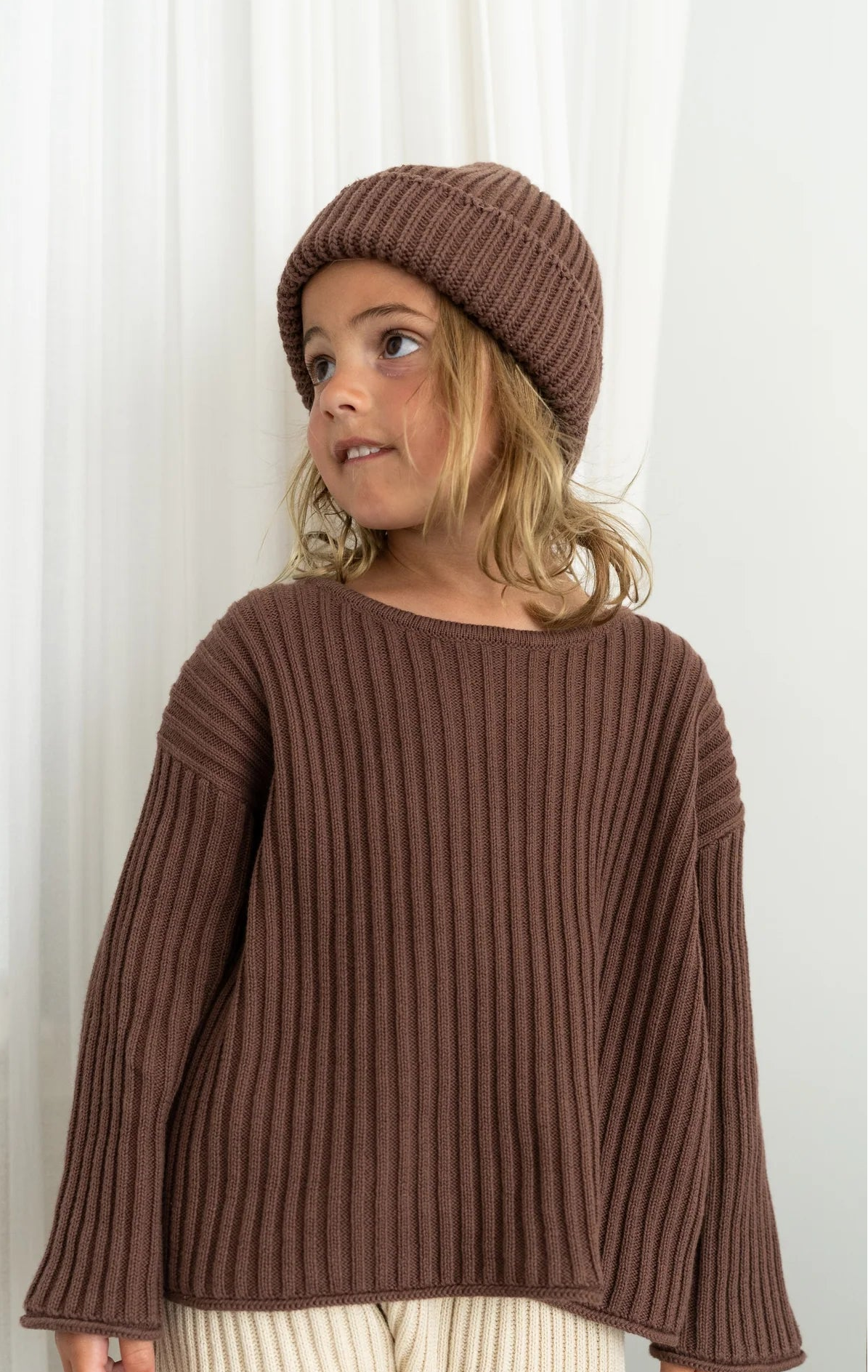 Organic Knit Beanie - Cocoa