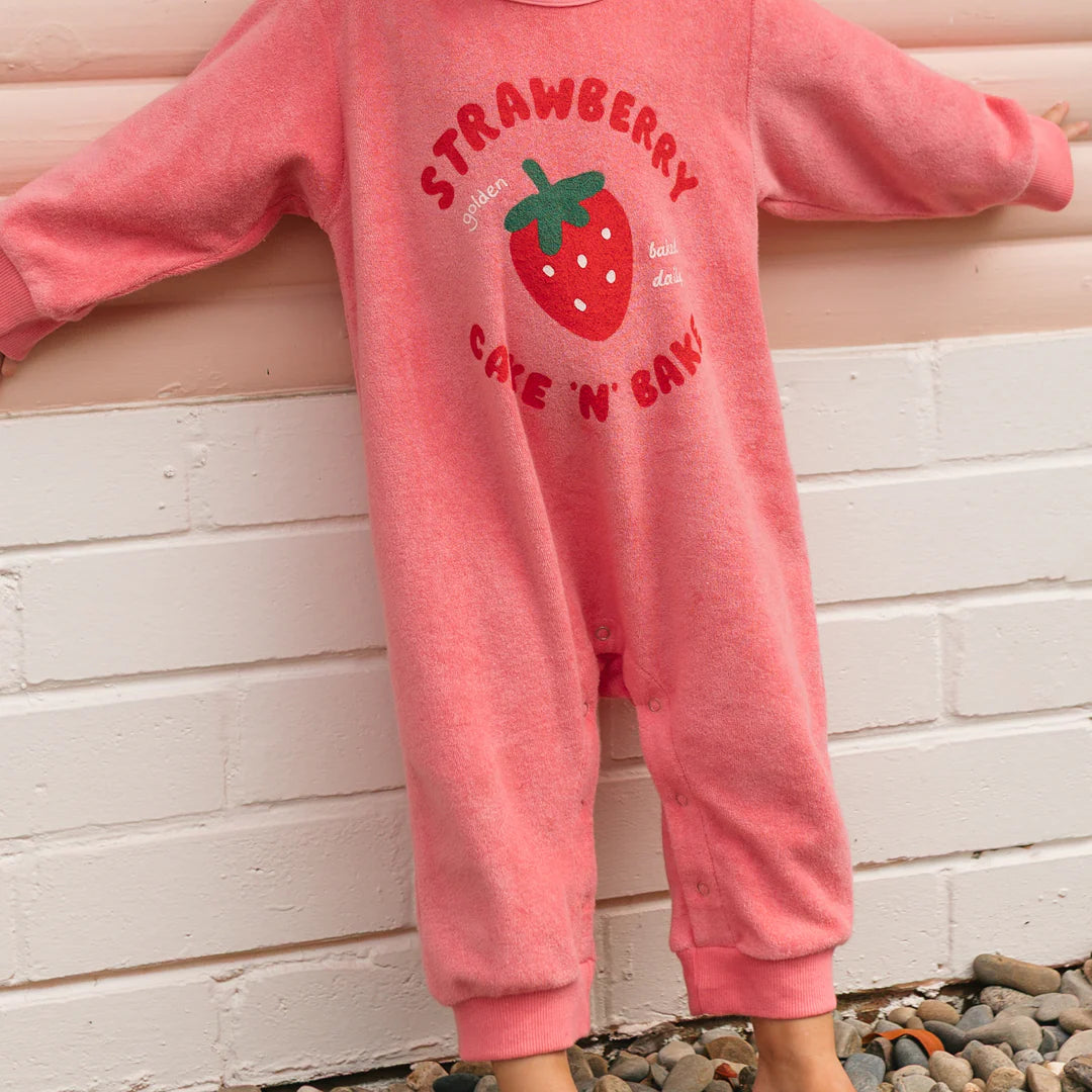 Strawberry Cake Playsuit - Meringue Pink
