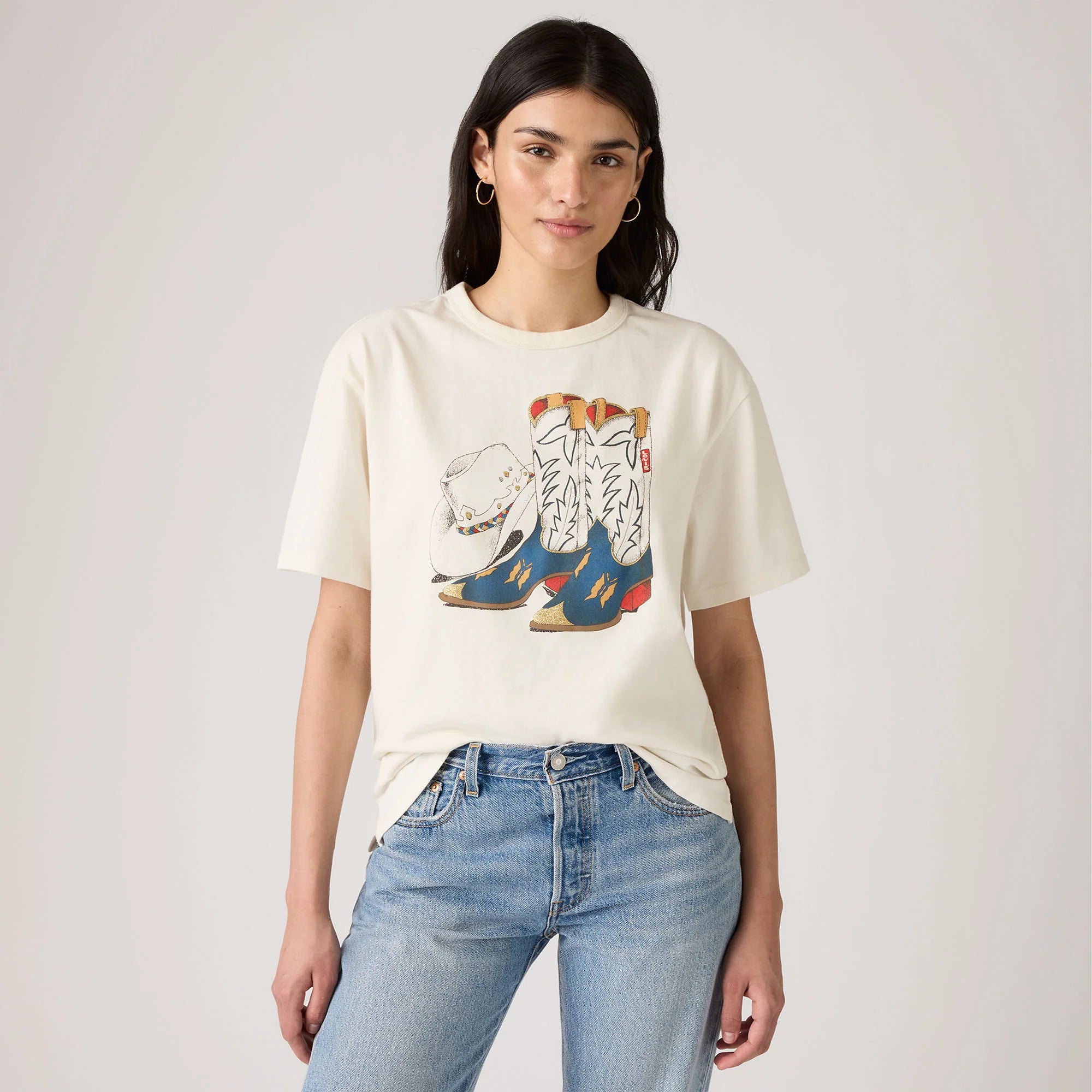 Graphic Tabor T-Shirt - Cowboy Boot & Hat