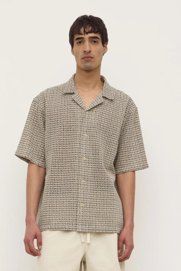 Watson Short Sleeve Shirt - Cream / Black