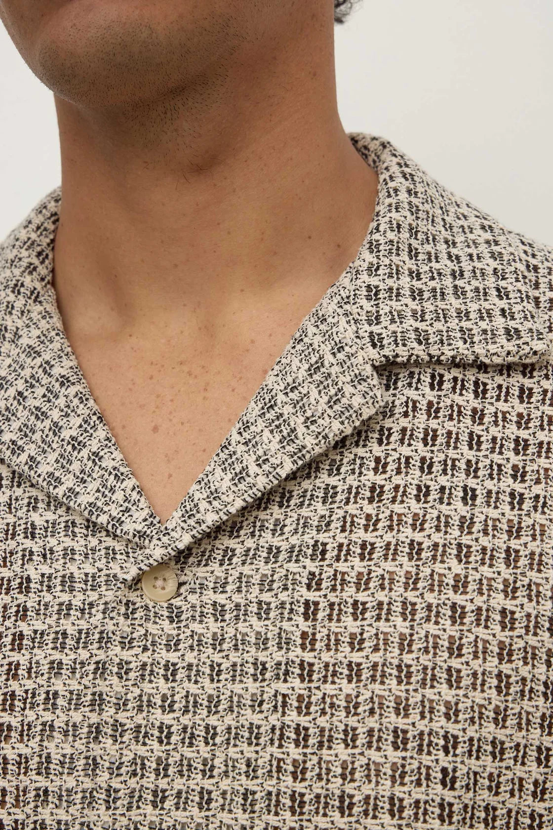 Watson Short Sleeve Shirt - Cream & Black