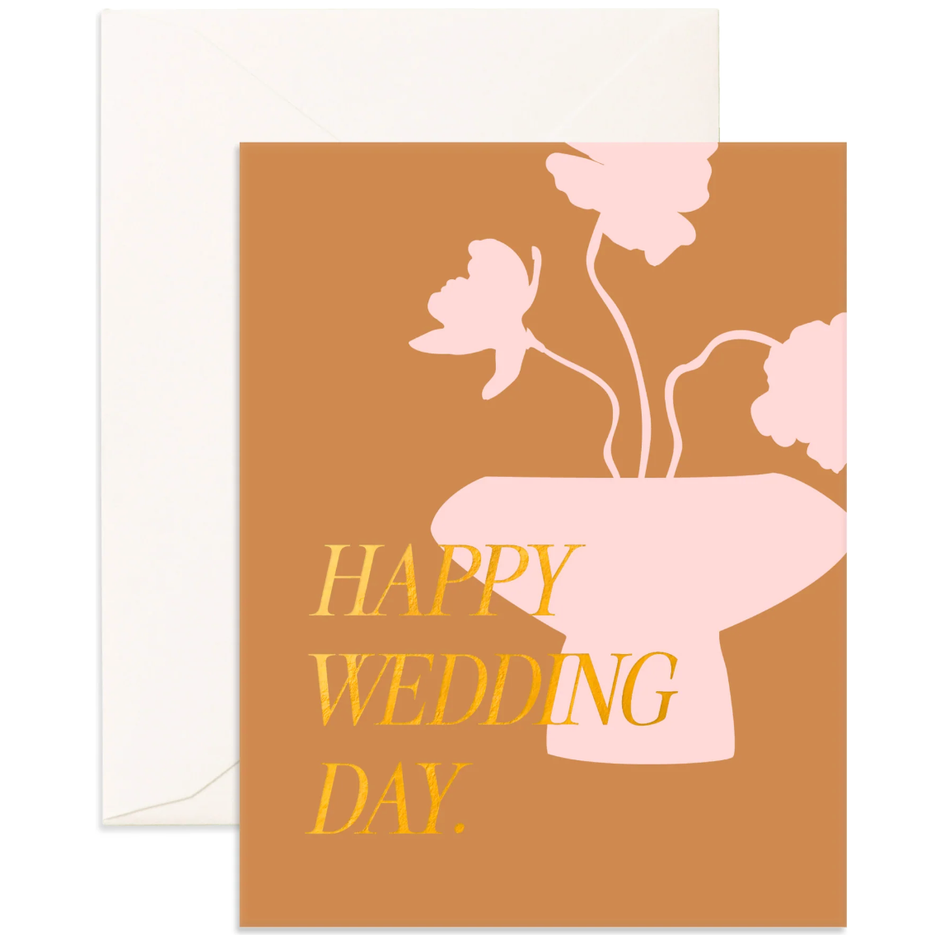 Fox & Fallow Wedding Day Peony Vase Greeting Card