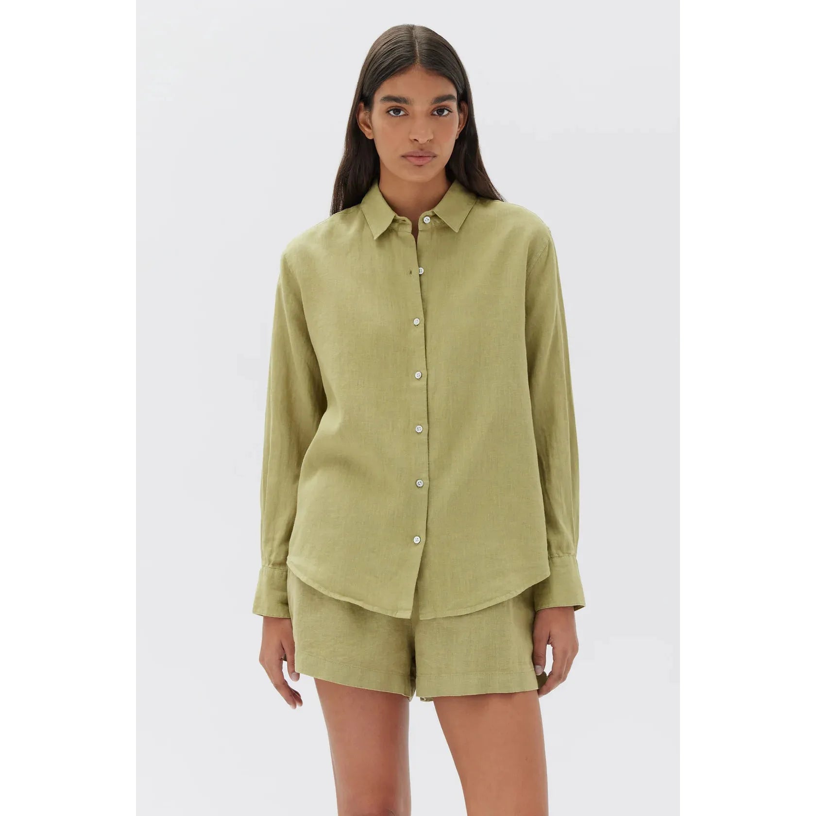 Assembly Label Xander Long Sleeve Shirt - Agave