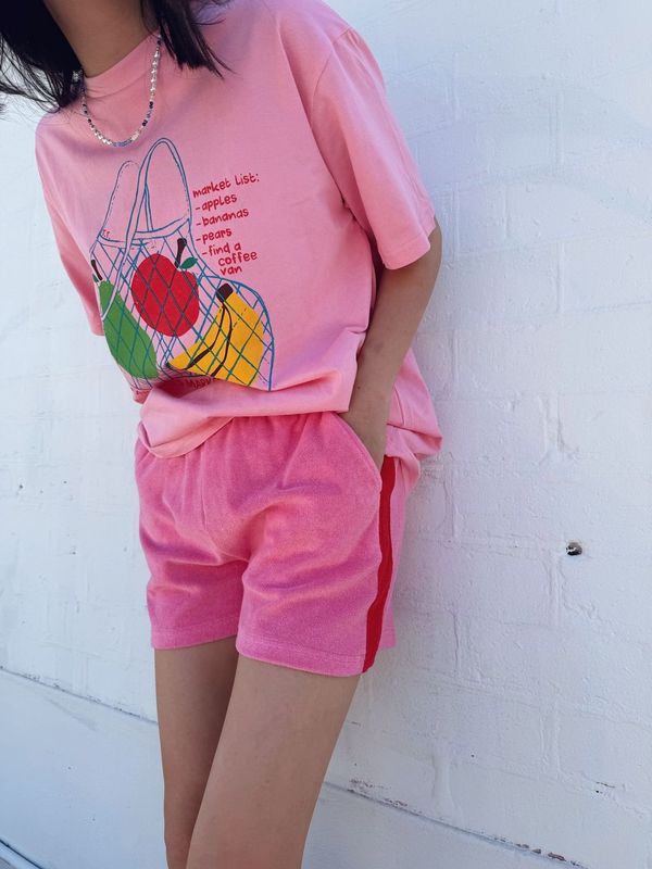 Adult Farmer's Market Relaxed Tee - Bubblegum