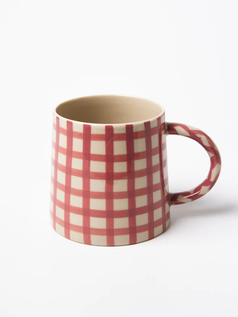 Larder Mug - Check Pink