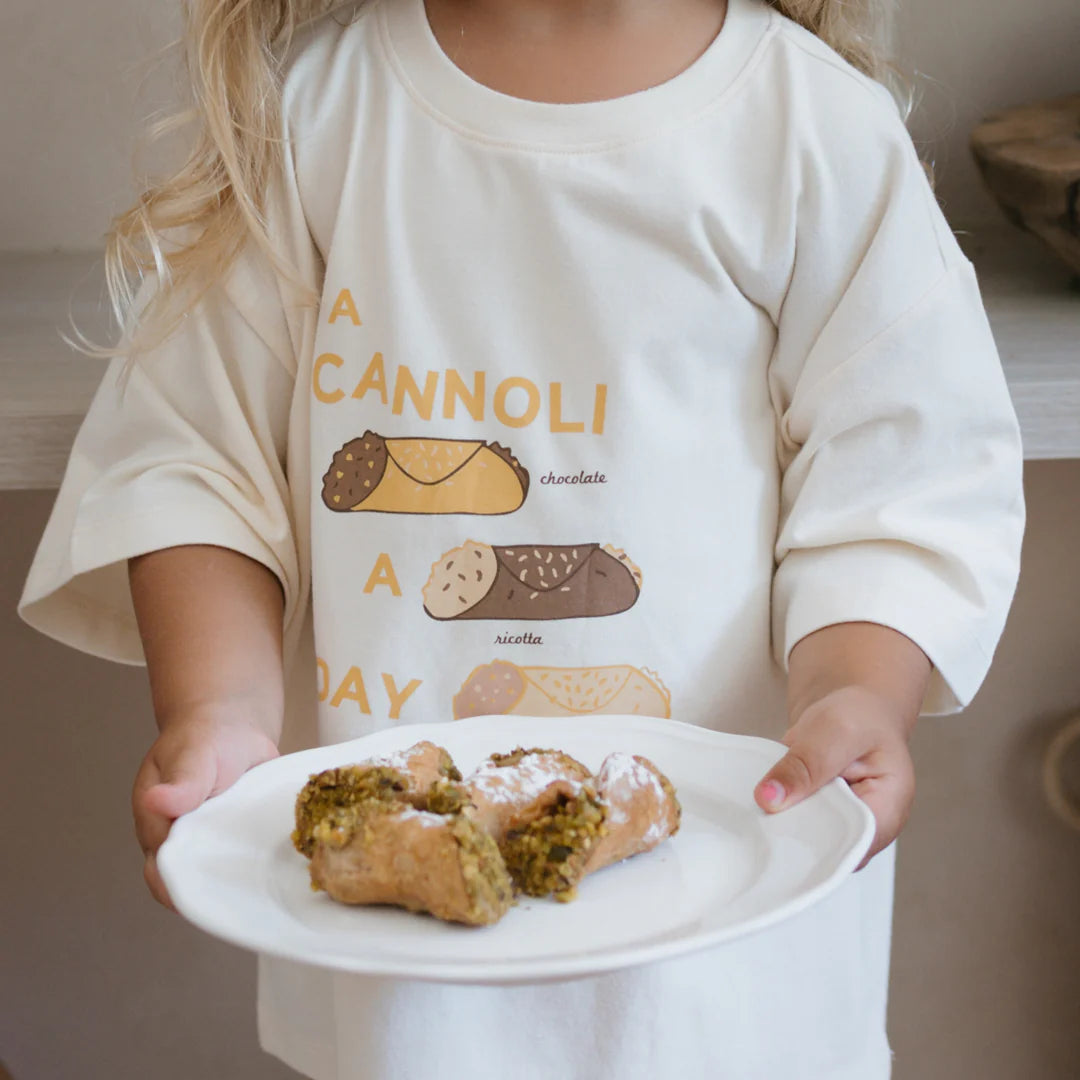 Cannoli Mid Sleeve T-Shirt - Buttercream