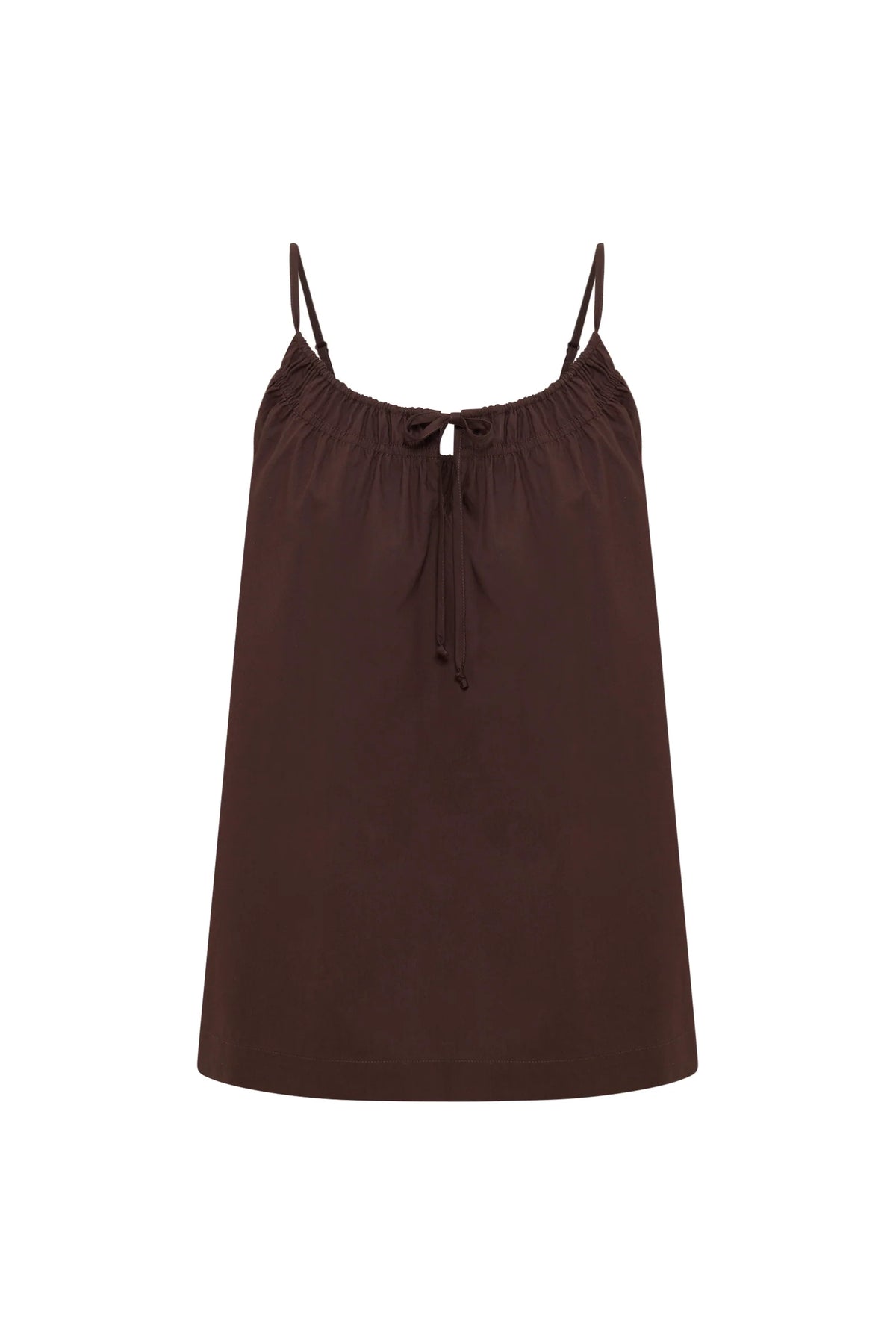 Cerie Poplin Top - Chocolate