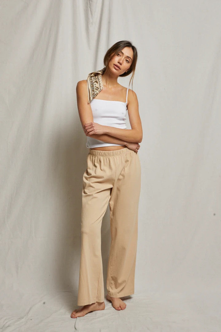 Adele Supima Cotton Pants - Sand Dune