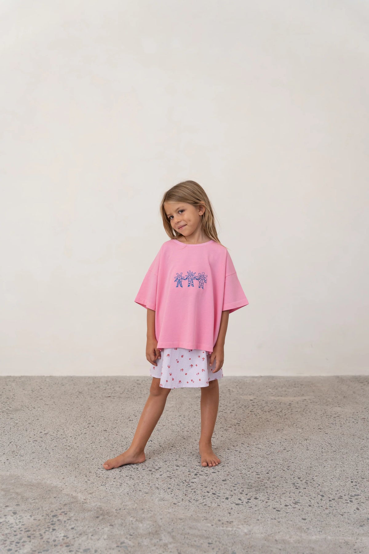 Dancing Flowers Tee - Peony