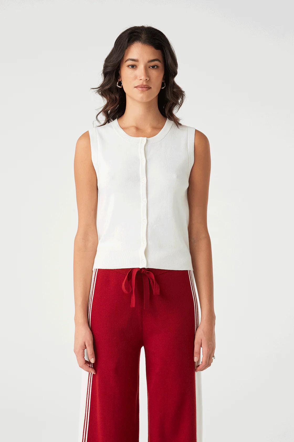 Finley Button Up Vest - Cream