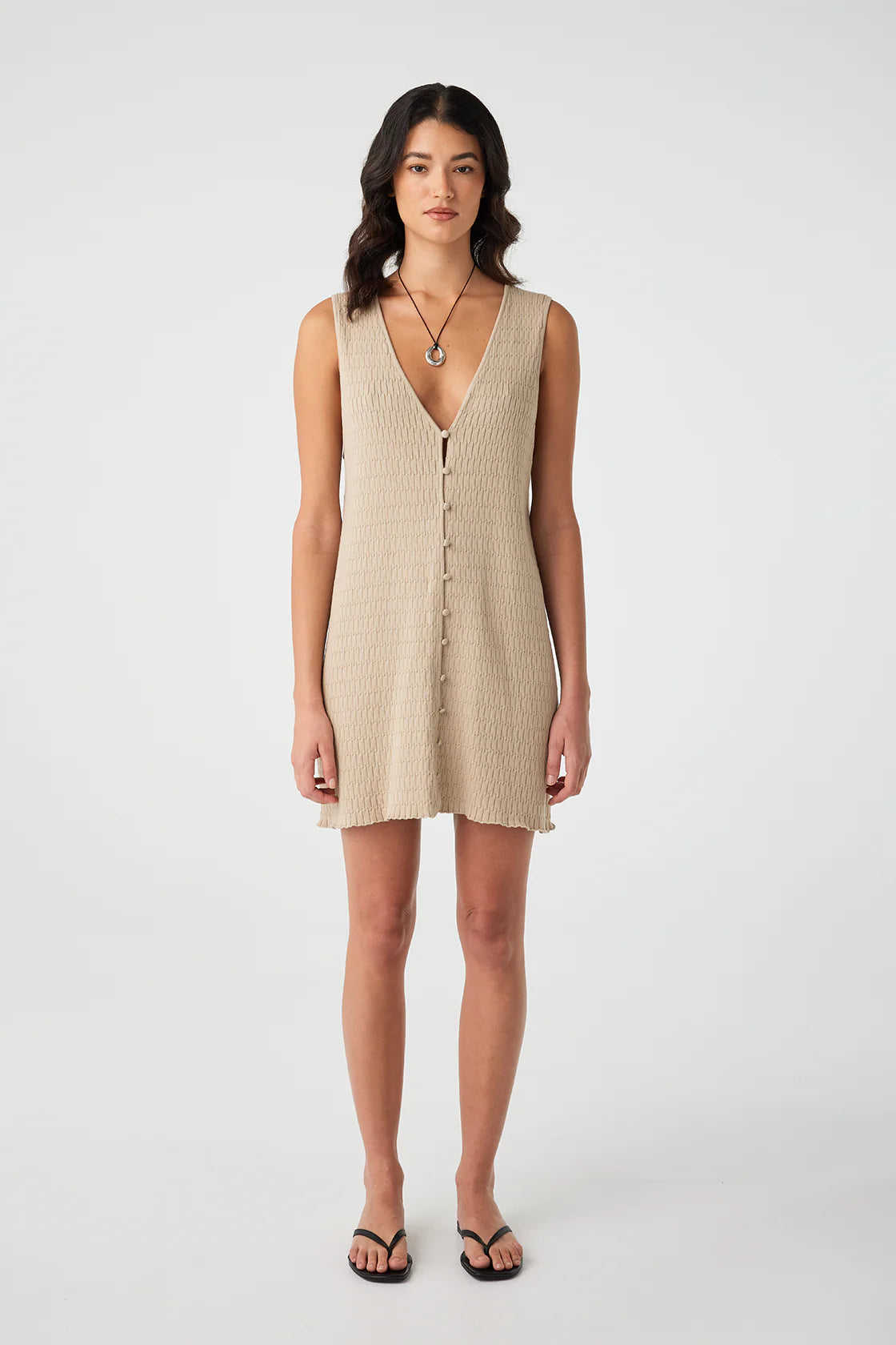 Jude Reversible Mini Dress - Taupe