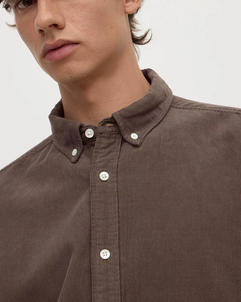 Cord Long Sleeve Shirt - Bark