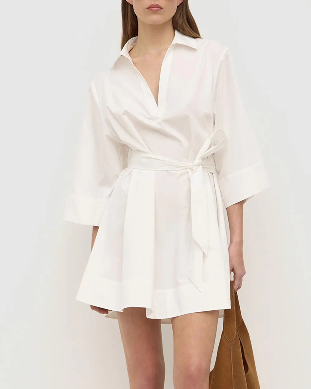 Claire Mini Shirt Dress - White
