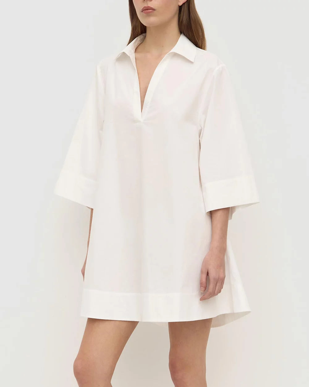 Claire Mini Shirt Dress - White