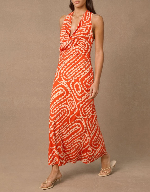 Tempo Print Maxi Dress