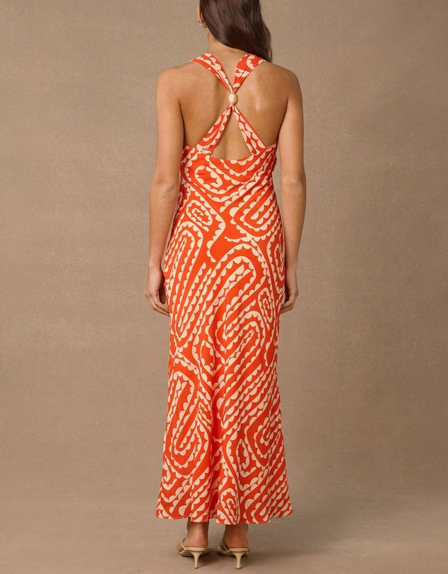 Tempo Print Maxi Dress