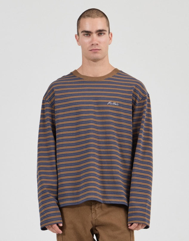 Stripe LS Tee - Stripe Tan & Navy