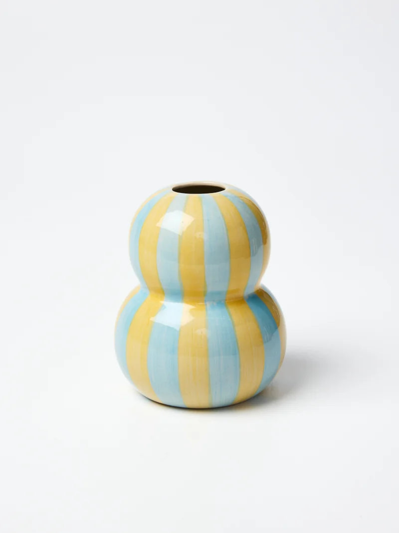 Fonda Vase - Yellow Blue Stripe
