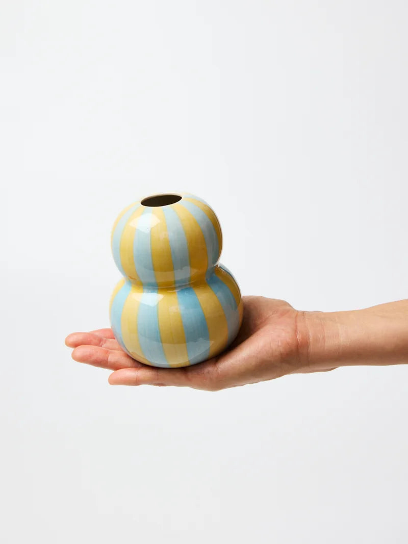 Fonda Vase - Yellow Blue Stripe