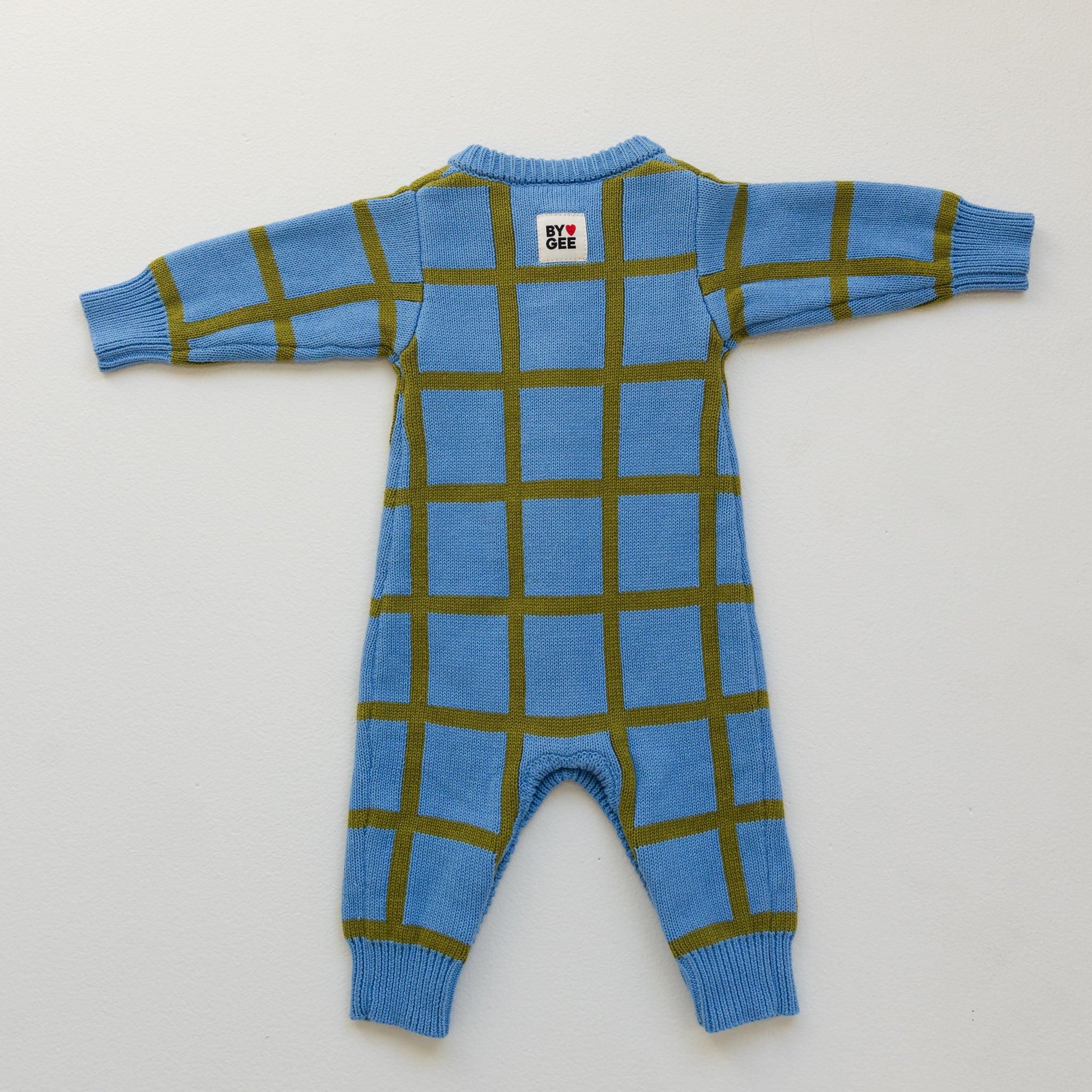 Check Knit Romper - Bluebird