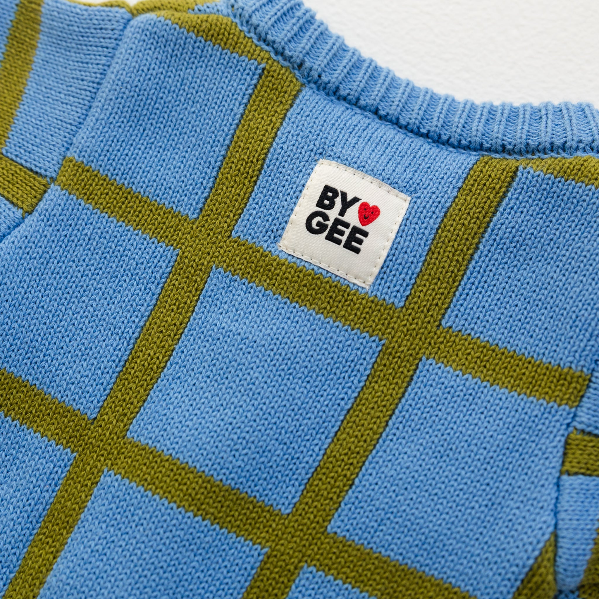 Check Knit Romper - Bluebird