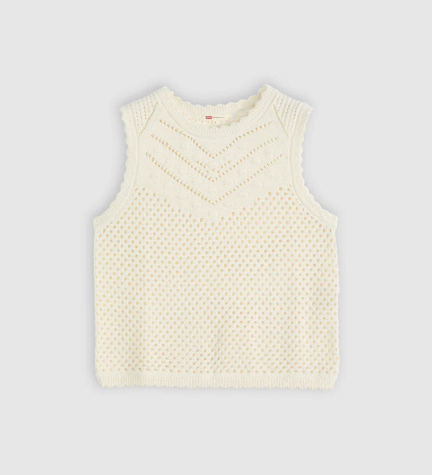 Adrienne Crochet Tank - Egret