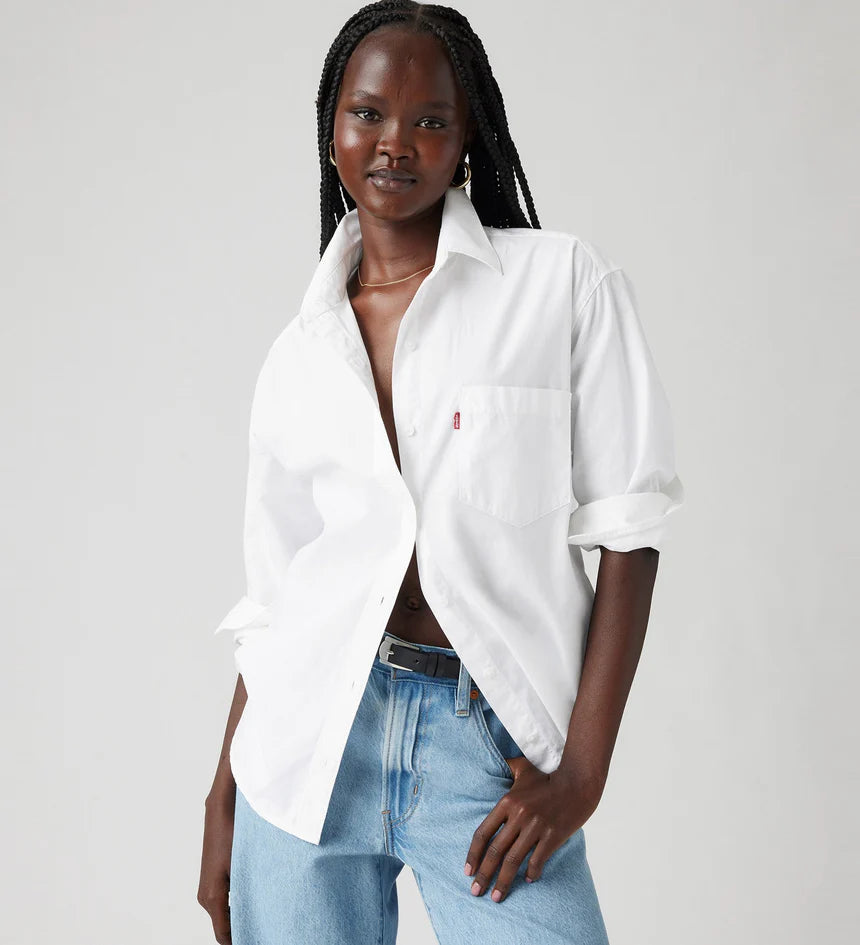 Harlie Boyfriend Shirt - White