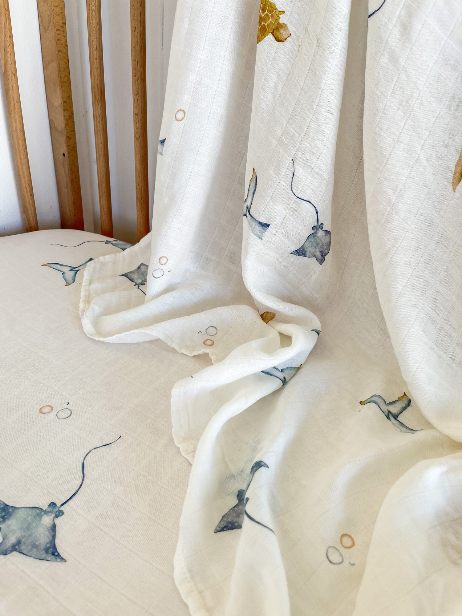 Bamboo & Cotton Wrap - Sea Creatures