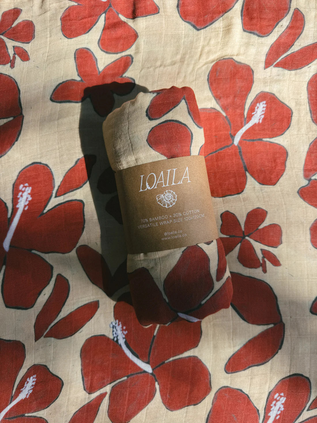 Bamboo & Cotton Wrap - Honey Hibiscus