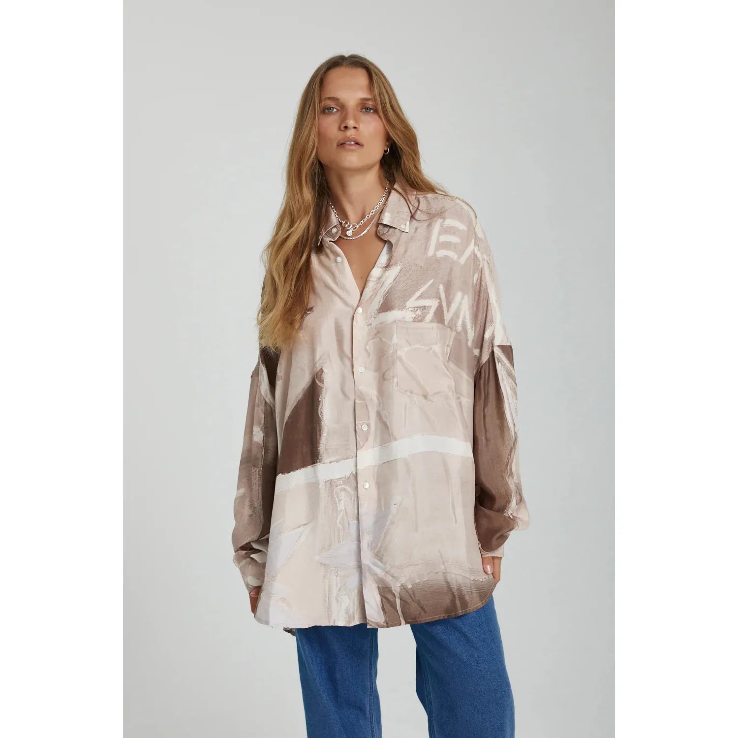 LS Oversized Shirt - Sunflwer Wheat