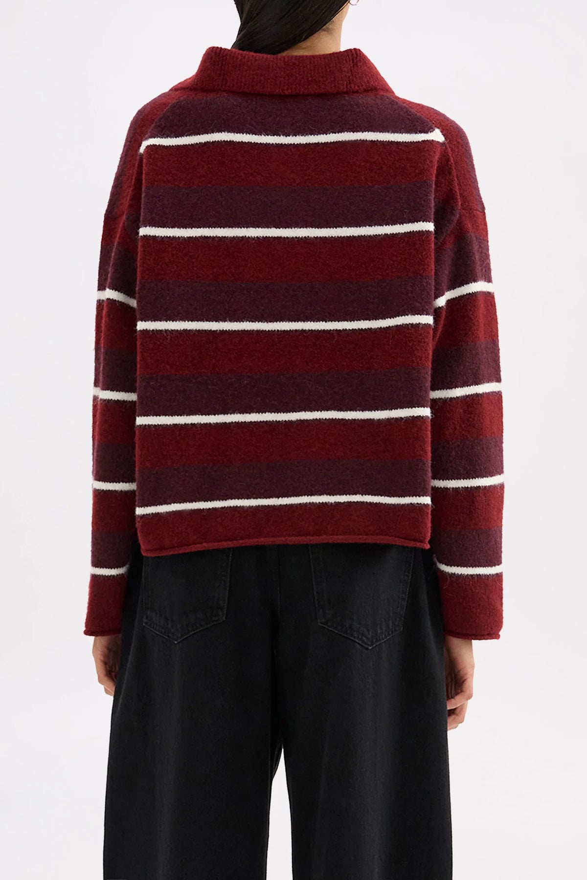Maia Rugby Knit - Mulberry Stripe