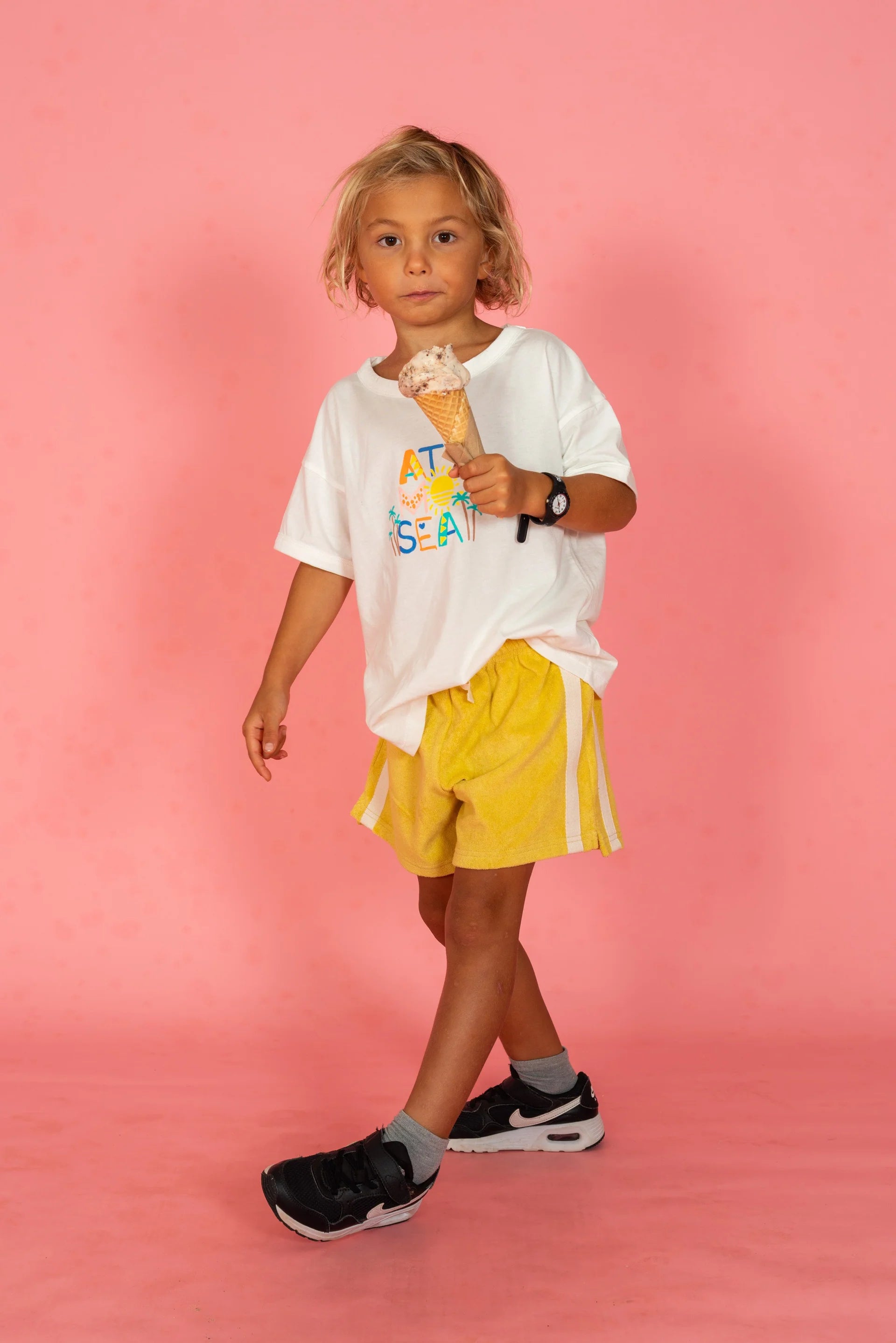 Mini Terry Towelling Shorts - Butter Yellow