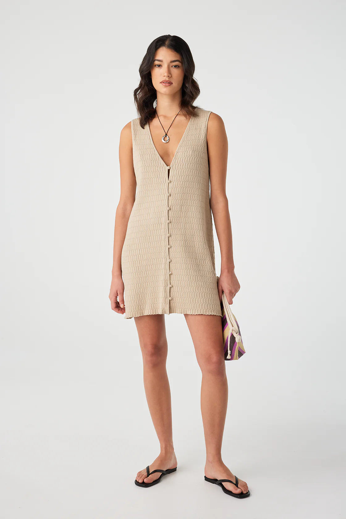 Jude Reversible Mini Dress - Taupe