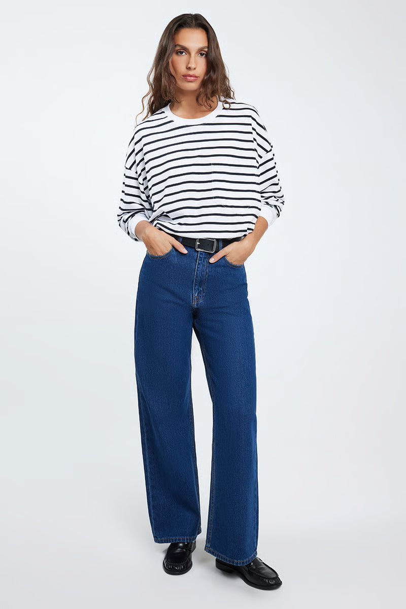 Organic Relaxed Leg Jean - Force Blue