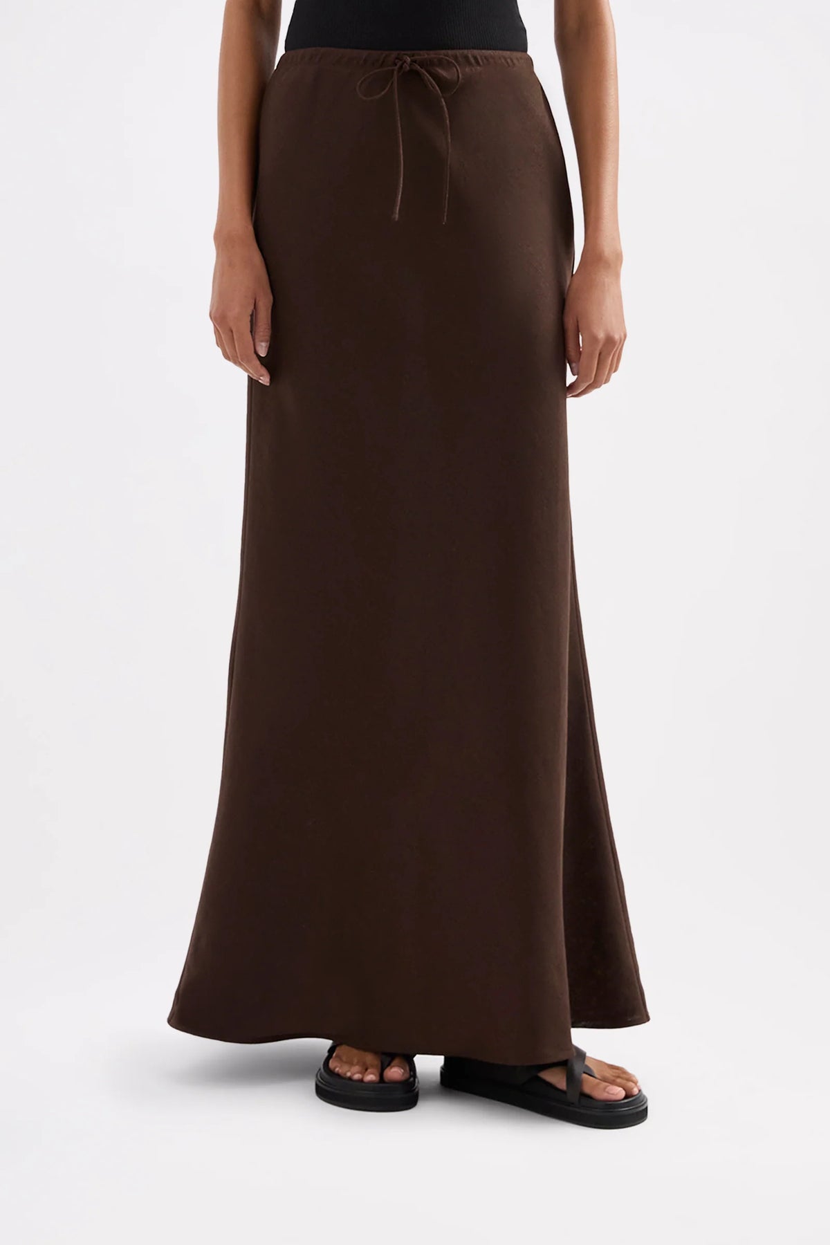 Amani Linen Skirt - Chocolate