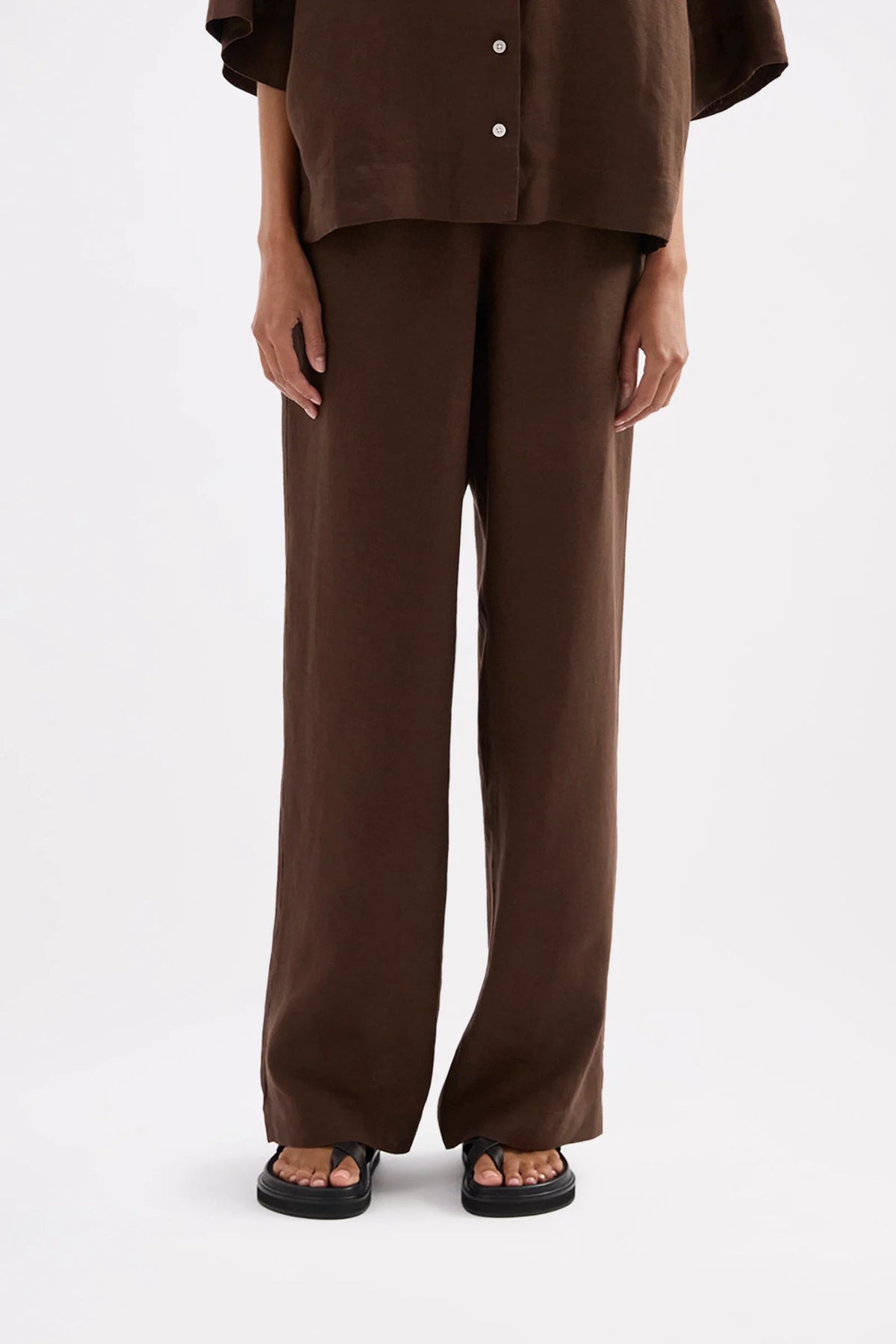 Lounge Linen Pant - Chocolate