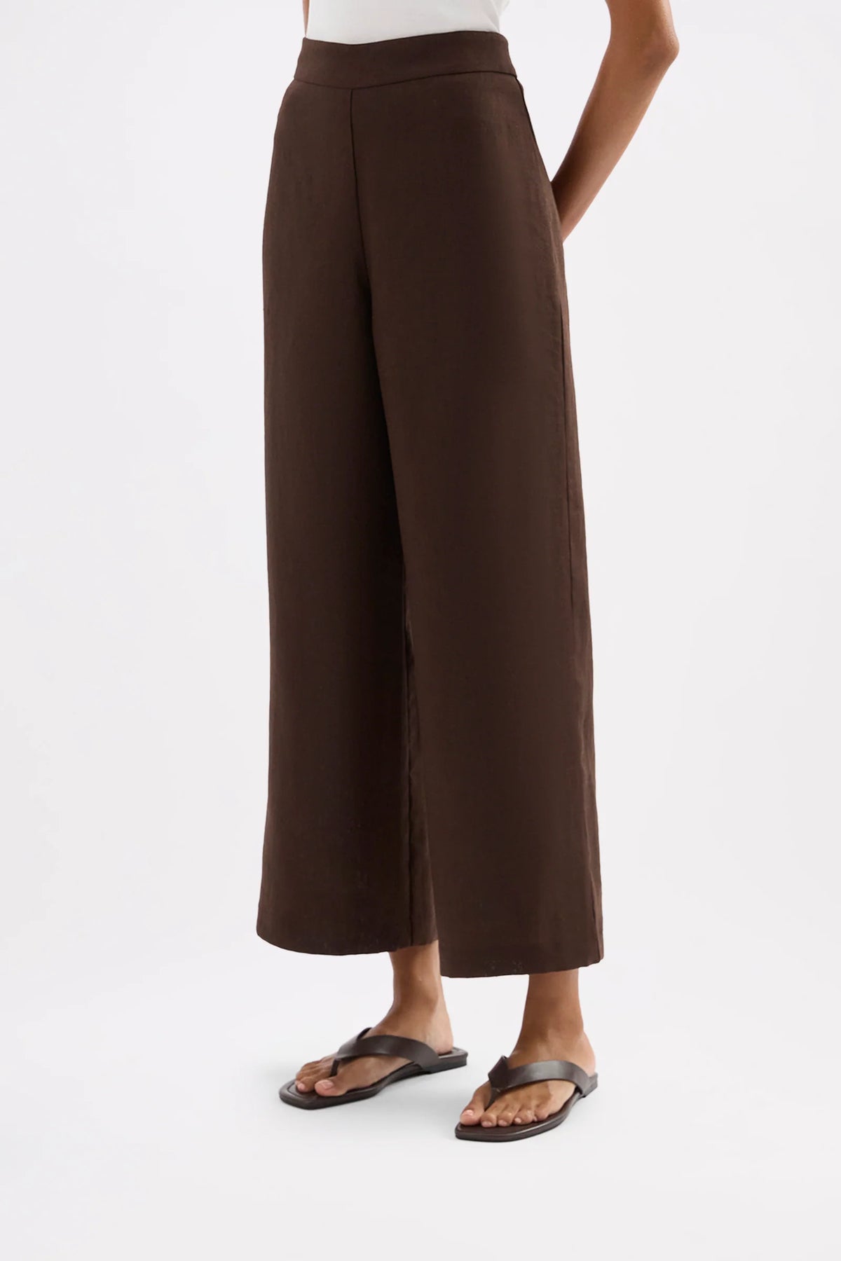 Thilda Linen Culotte - Chocolate
