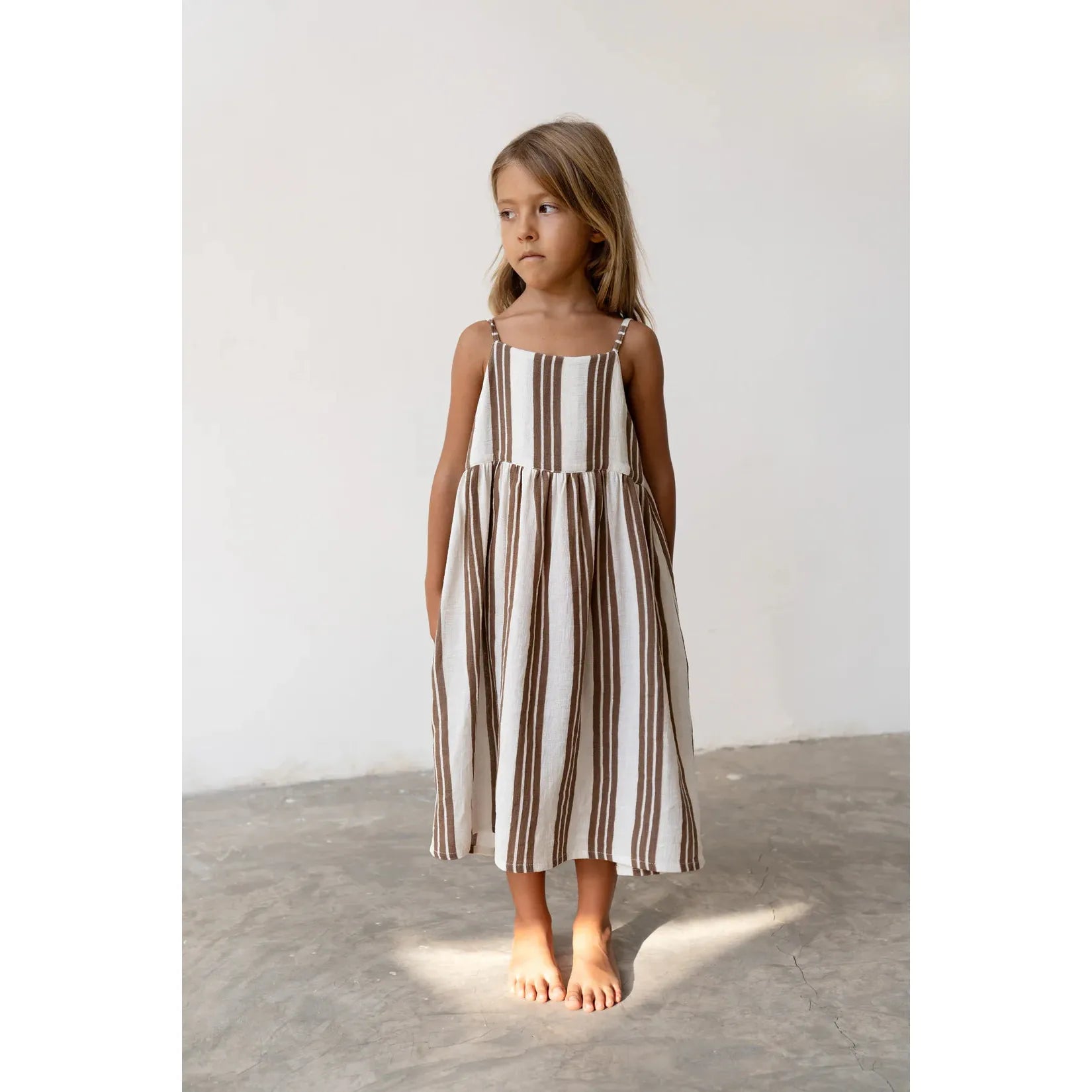 Illoura The Label Field Dress - Cocoa Stripe